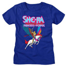 Masters of the Universe Motu She Ra Swiftwind and Logo Royal Blue Women's T-Shirt