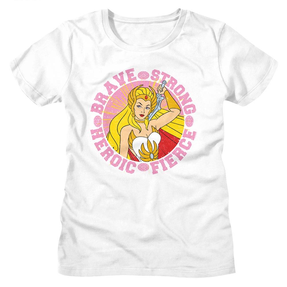 Masters of the Universe Motu She Ra Brave and Strong White Women's T-Shirt