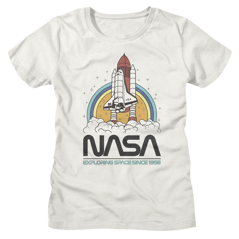 NASA Nasa Exploring Space Circles Vintage White Women's T-Shirt