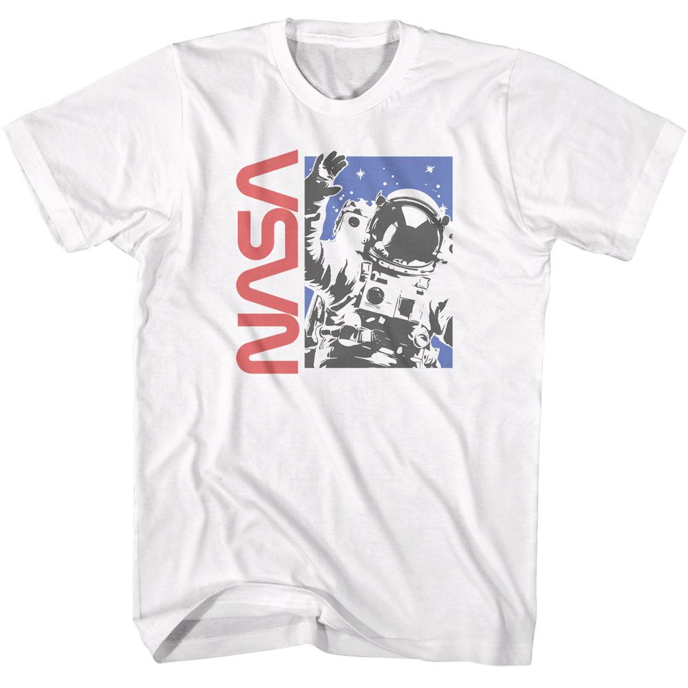 NASA Waving Astronaut White T-Shirt