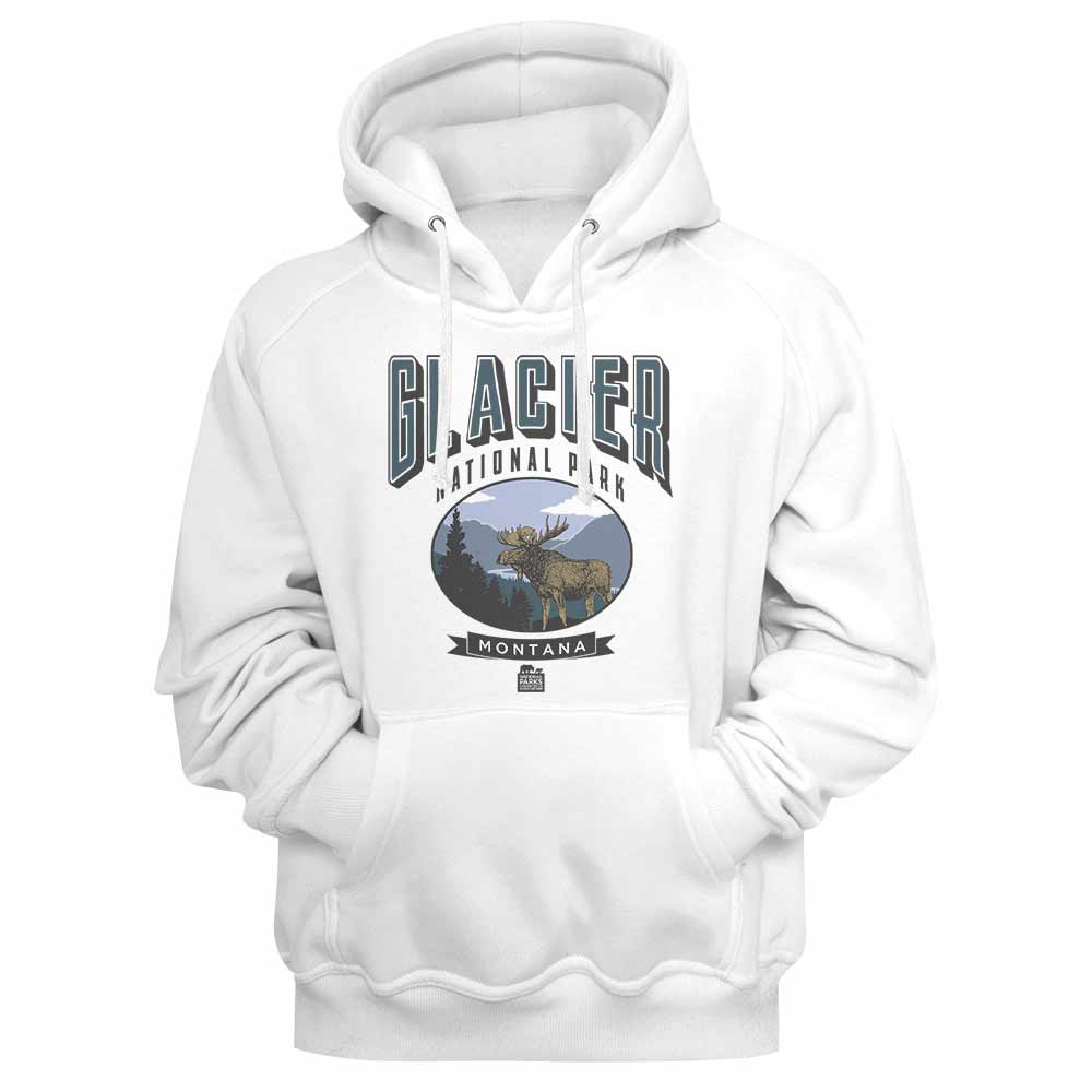 U.S. National Parks Glacier White Hoodie