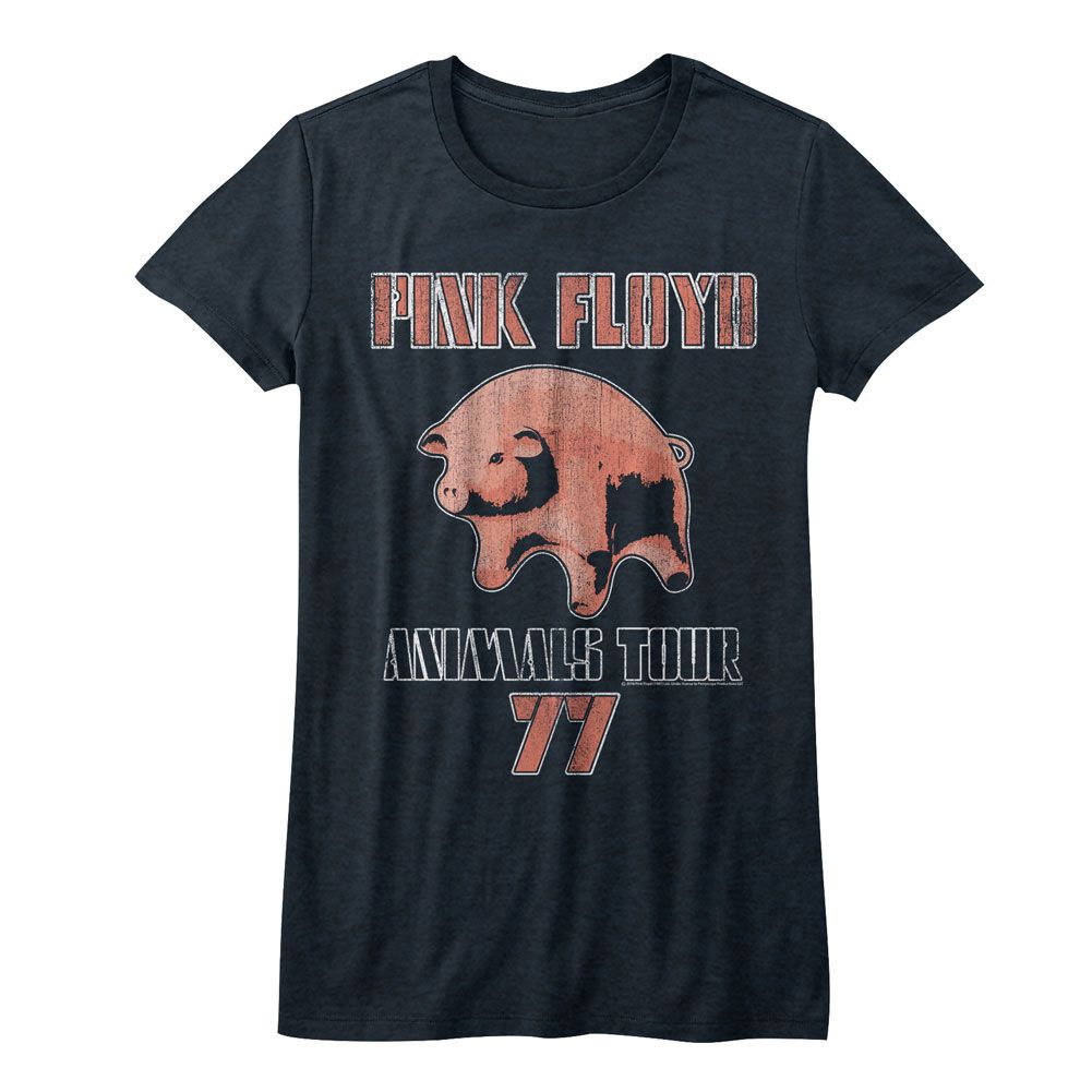 Pink Floyd Tour 77 Heather Navy Women's T-Shirt