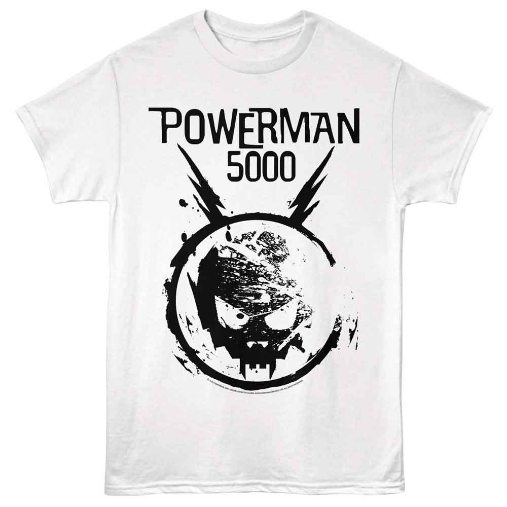 Powerman 5000 Space Skull Logo White T-Shirt