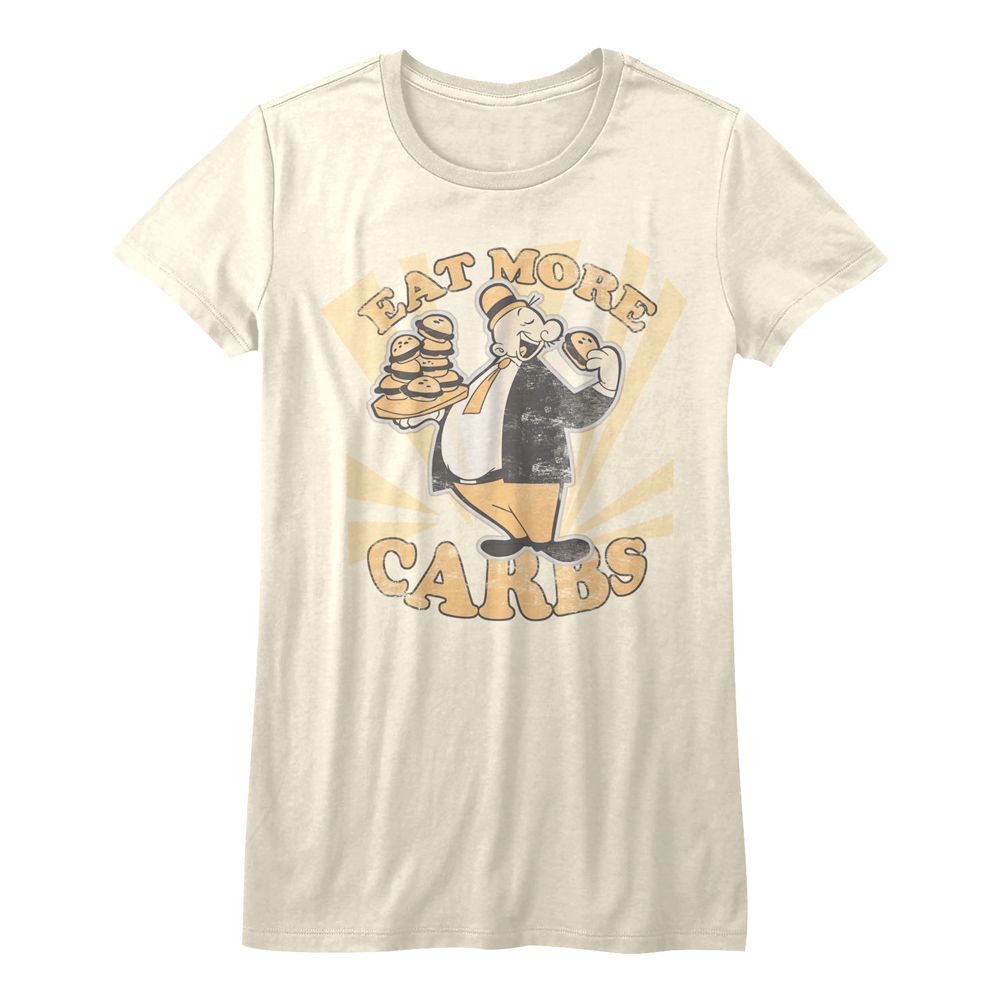 Popeye Eat More Carbs Vintage White Women's T-Shirt