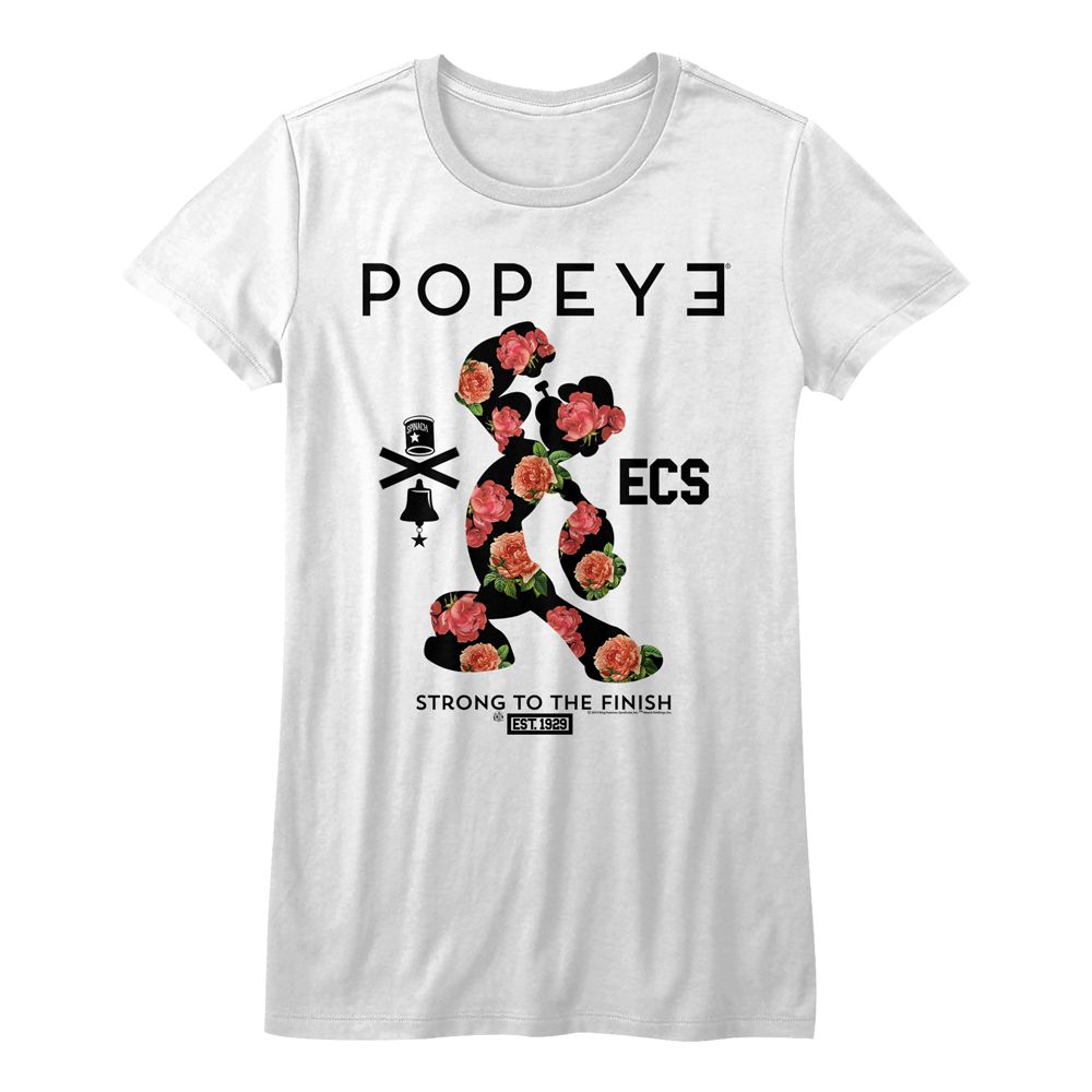 Popeye Flowerman White Women's T-Shirt