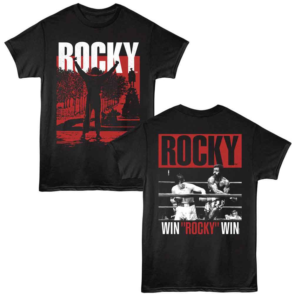 Rocky WRW Black Front & Back Print T-Shirt