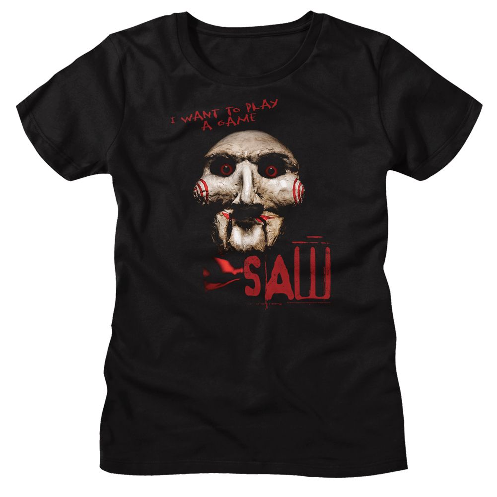 Saw I Want to Play A Game Black Women's T-Shirt
