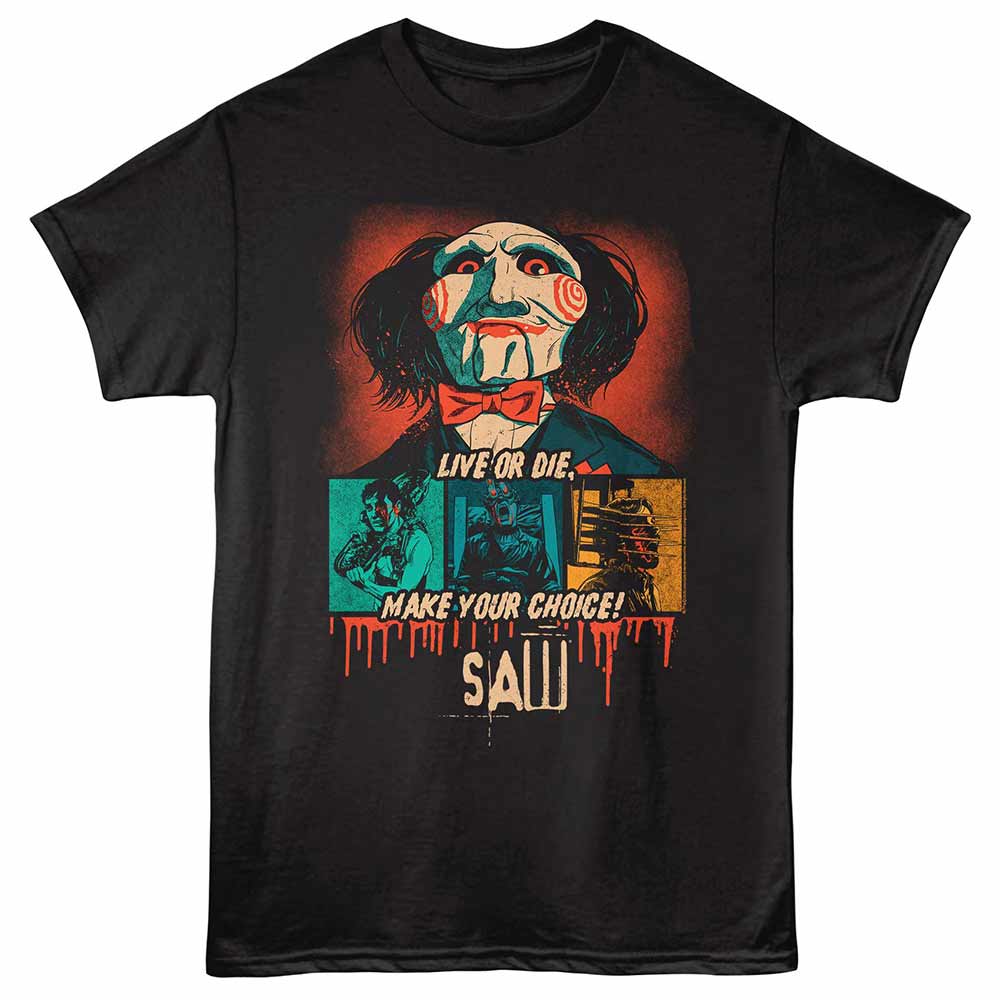 Saw Retro Comp Black T-Shirt
