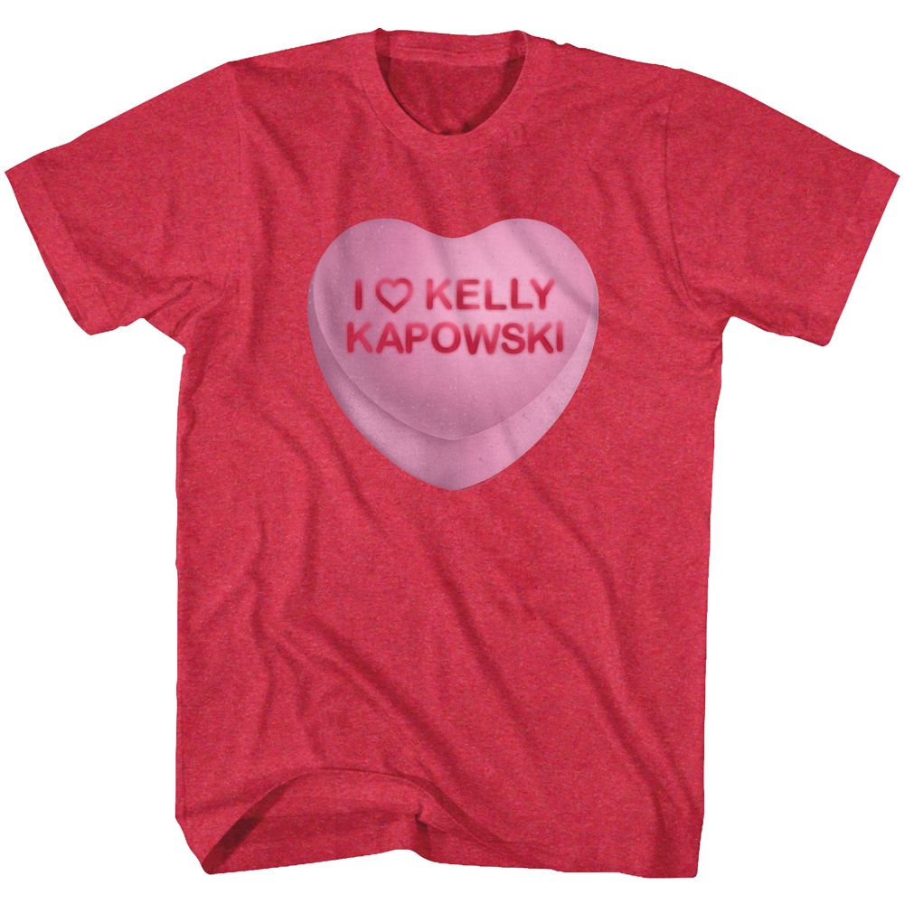 Saved by the Bell Kelly Candy Heart Red Heather T-Shirt