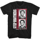 Step Brothers Black and White Photos Black T-Shirt
