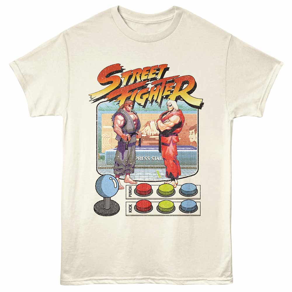 Street Fighter Game Buttons Natural T-Shirt