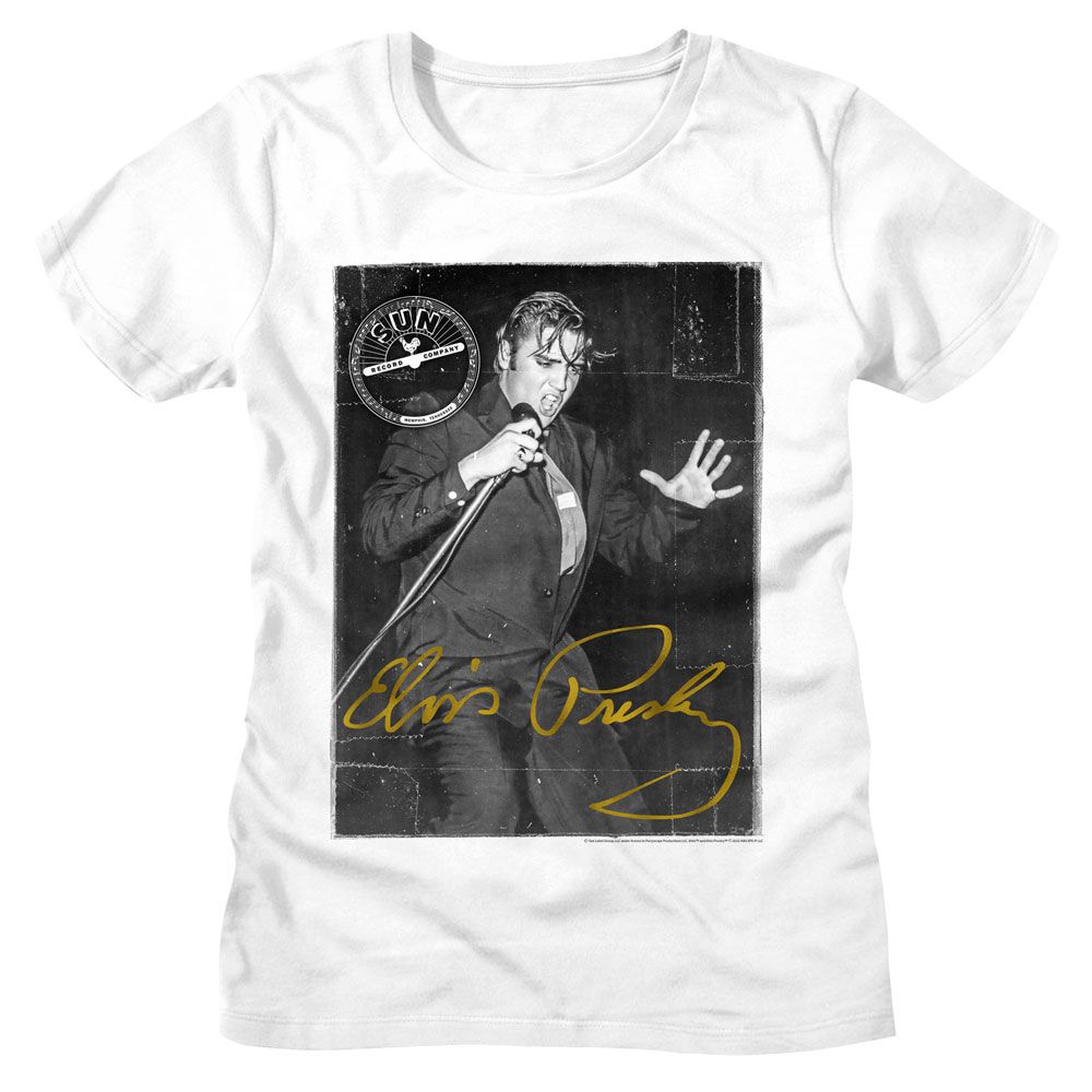 Sun Records Elvis Gold Signature White Women's T-Shirt