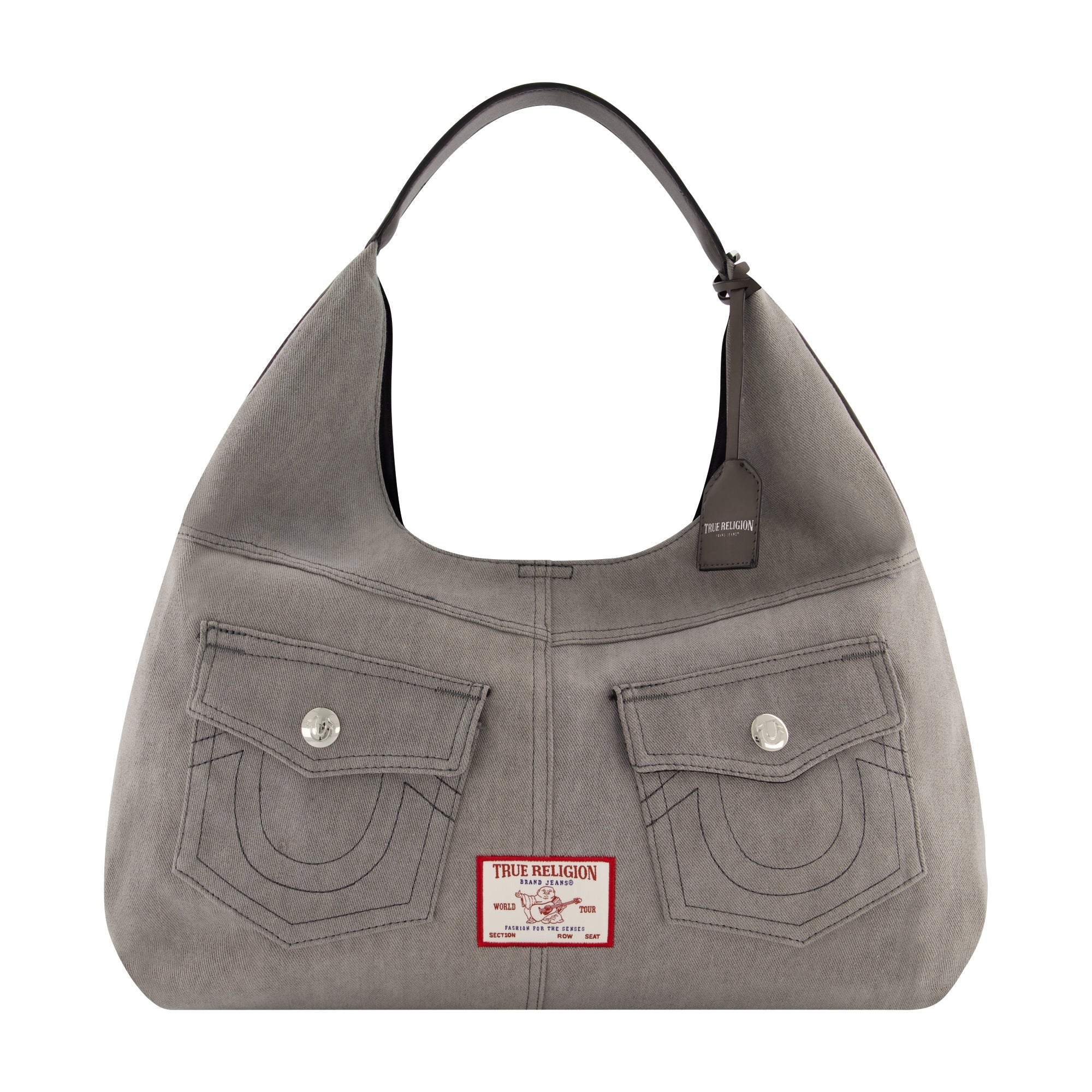 Wholesale True Religion Horseshoe Pocket Large Hobo Bag Grey Merch Showroom