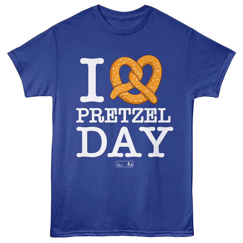 The Office I Heart Pretzel Day Royal Blue T-Shirt