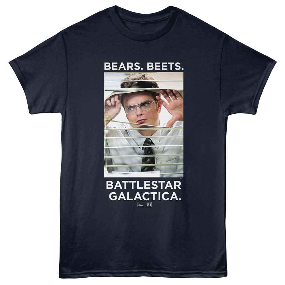 The Office Dwight Bears Beets Navy T-Shirt