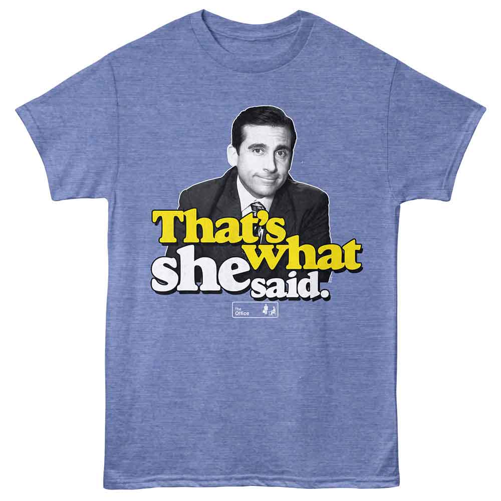 The Office She Said Smiling Light Blue Heather T-Shirt