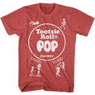 Wholesale Tootsie Roll Pop Wrapper Print Red Heather T-Shirt