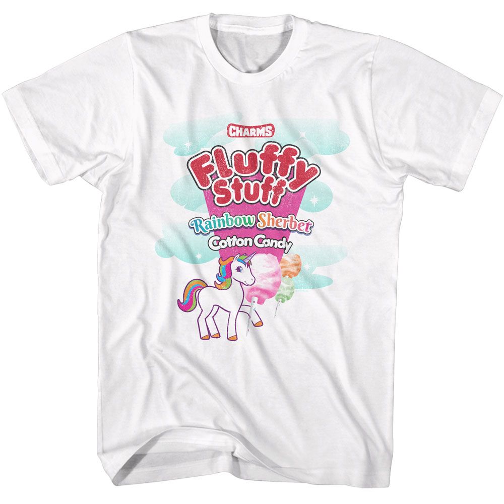 Wholesale Tootsie Roll Fluffy Stuff Rainbow Sherbert White T-Shirt