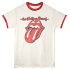 Rolling Stones Tongue Logo Vintage White Rio Red Ringer T-Shirt