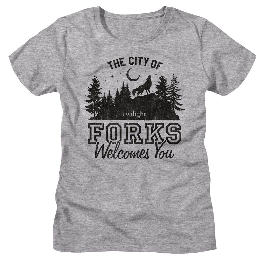 Twilight The City Of Forks Athletic Heather Women's T-Shirt
