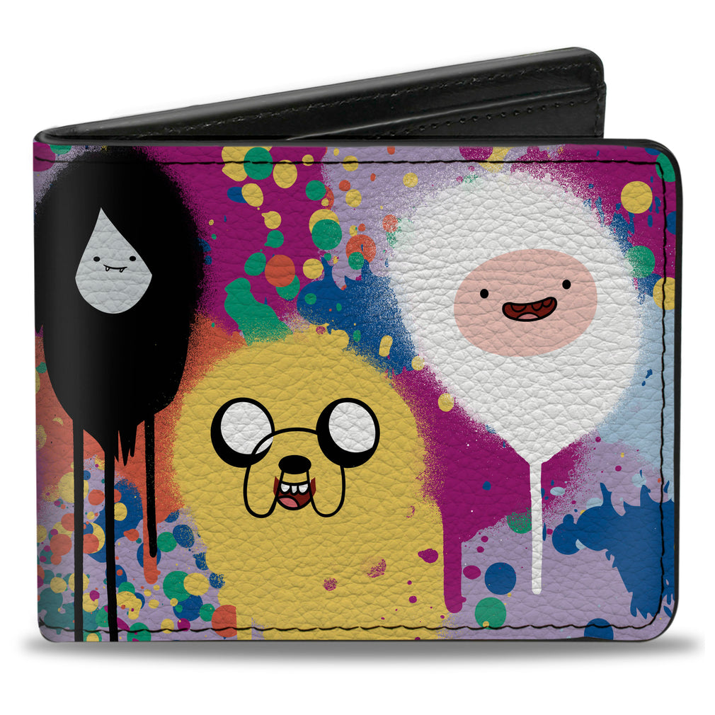 Wholesale Bi-Fold Wallet - Adventure Time Characters Spray Paint