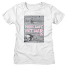 Woodstock Make Love Not War Poster White Women's T-Shirt