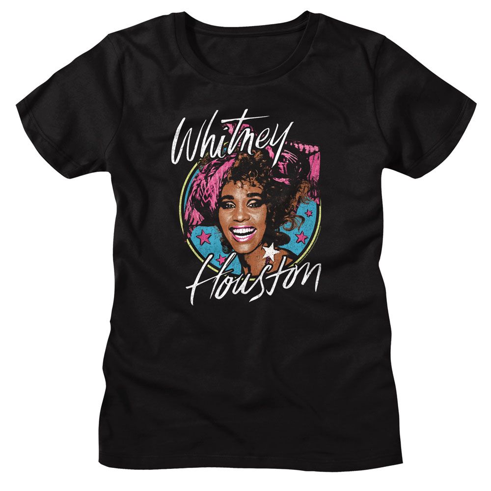 Whitney Houston Stars Black Women's T-Shirt