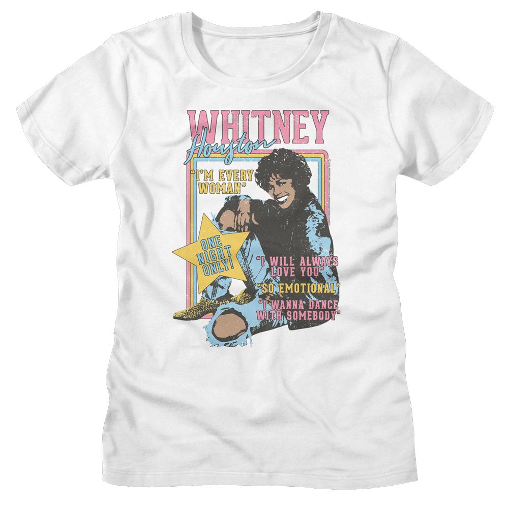 Whitney Houston One Night Only White Women's T-Shirt