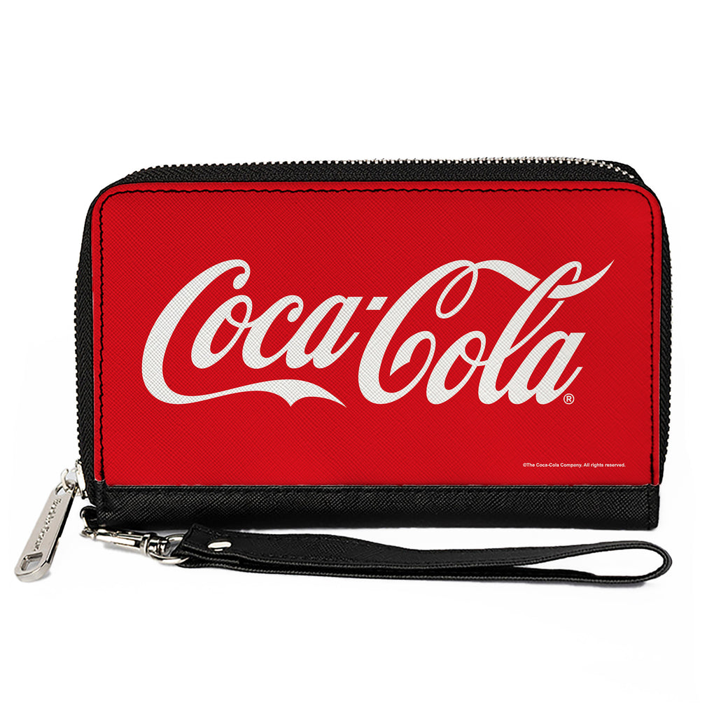 Wholesale PU Zip Around Wallet Rectangle - COCA-COLA Coke Script