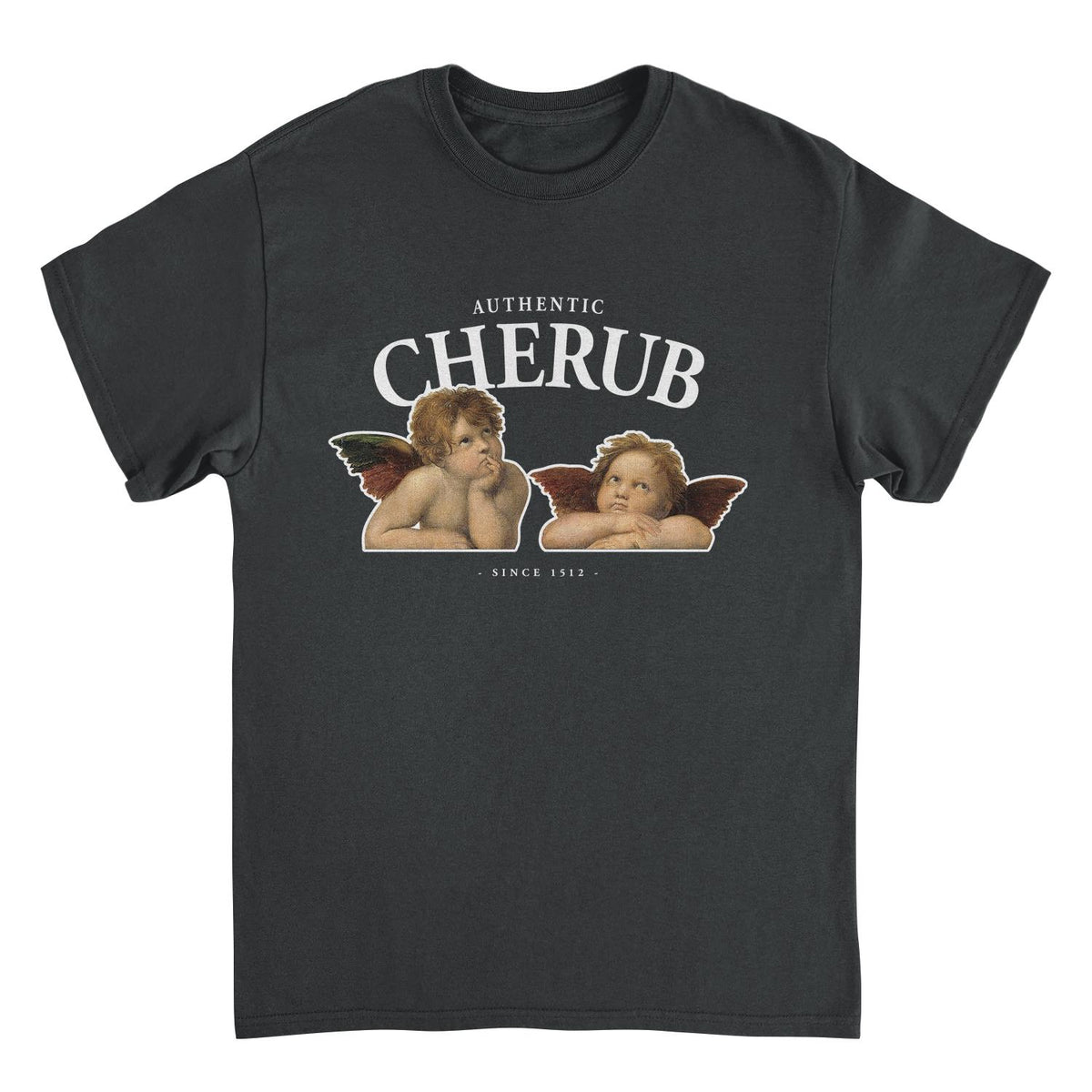 Chloe Raphael Merch Wholesale Classic Paintings Authentic Cherub Raphael Black T-Shirt ...