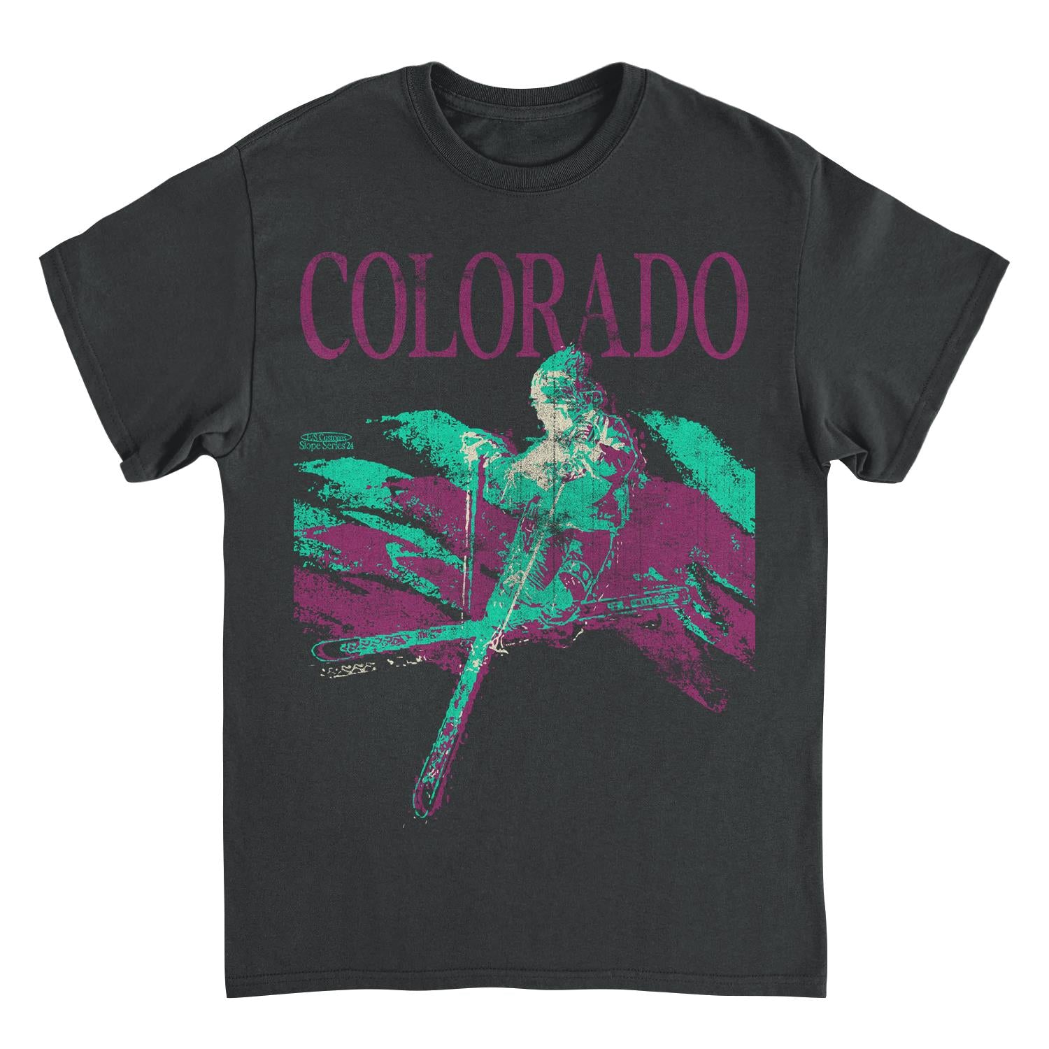 Wholesale Skiing & Snowboarding Colorado Black T-Shirt