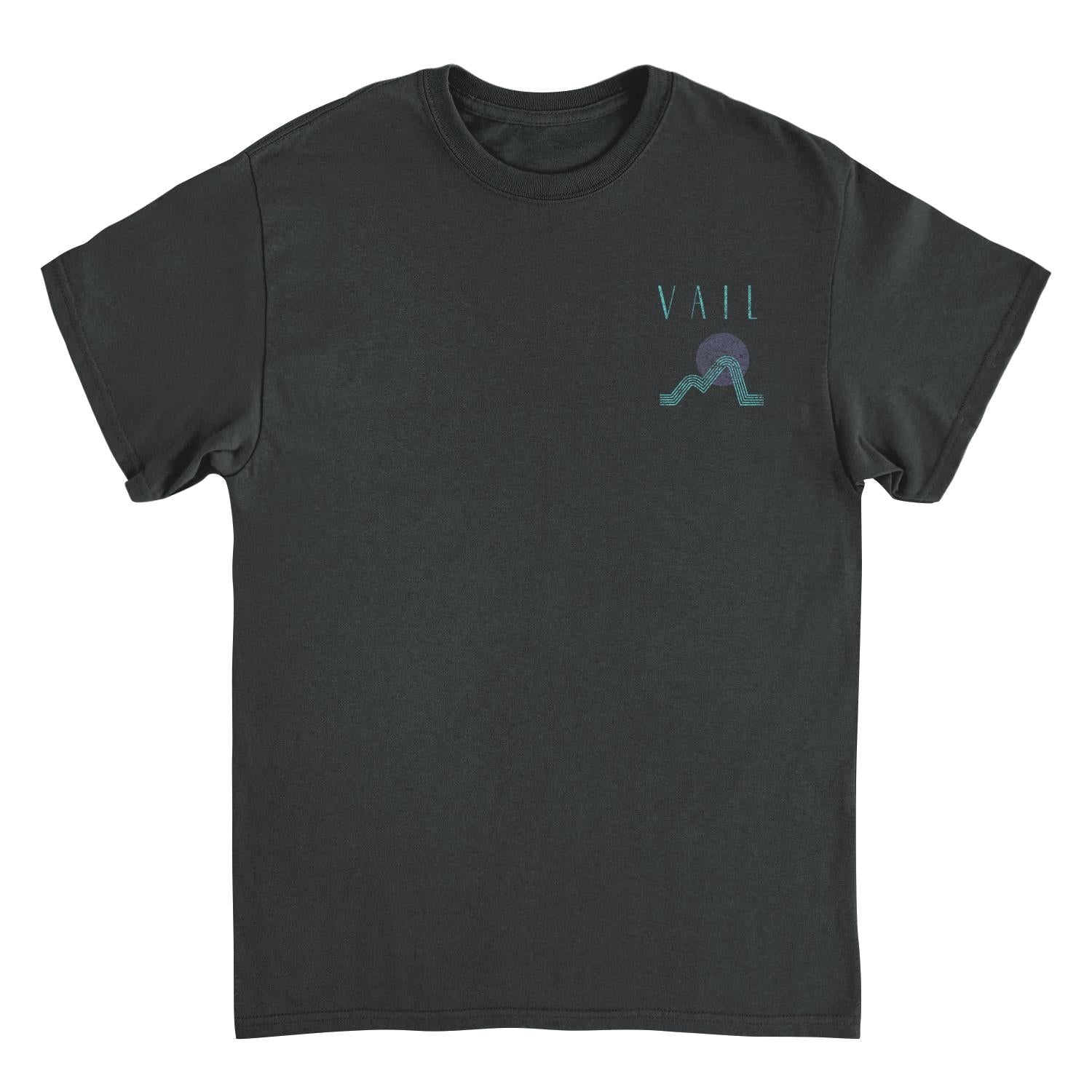 Wholesale Skiing & Snowboarding Vail Front & Back Graphic Black T-Shirt