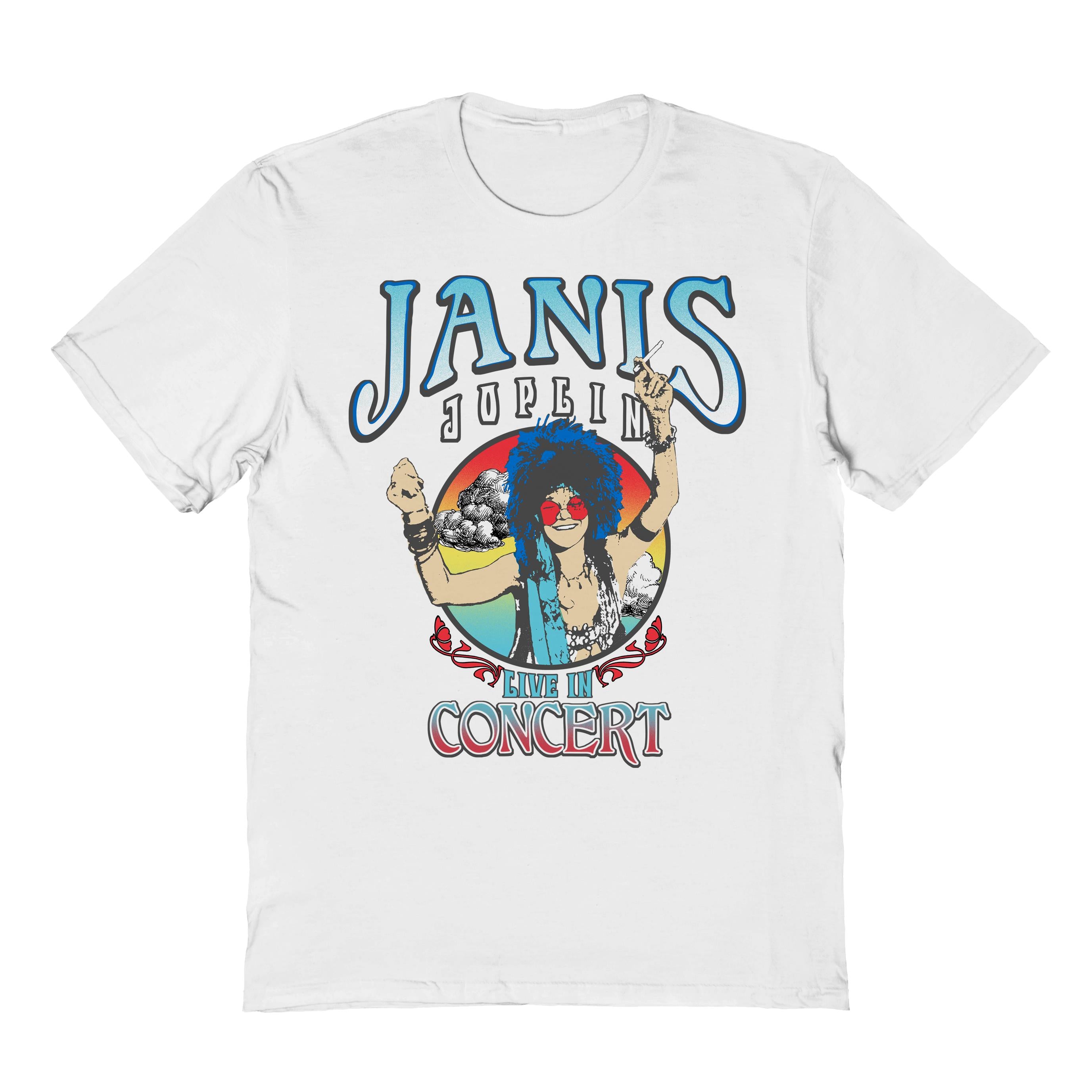 Wholesale Goodie Two Sleeves Janis Joplin Live White T-Shirt