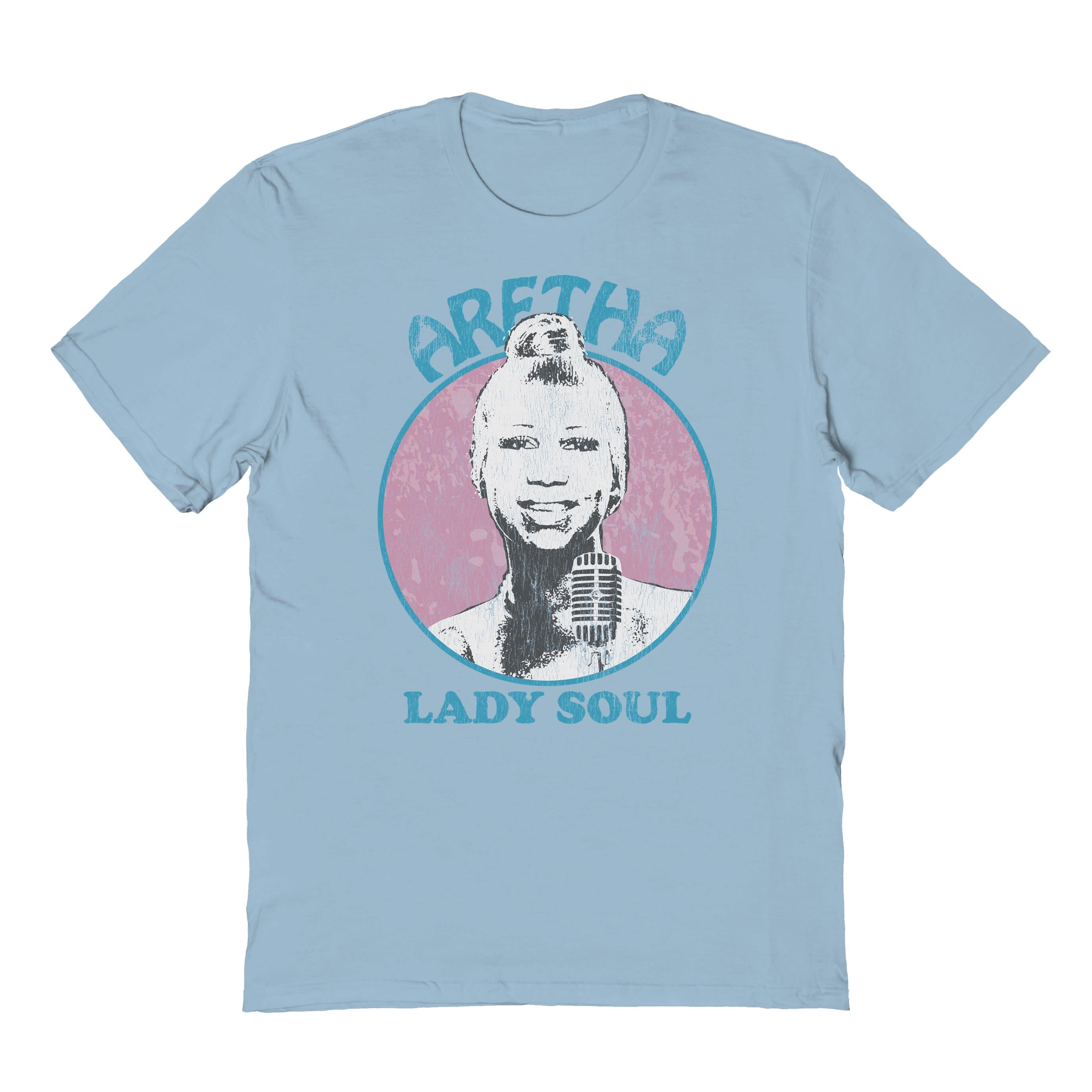 Wholesale Goodie Two Sleeves Aretha Franklin Lady Soul Light Blue T-Shirt