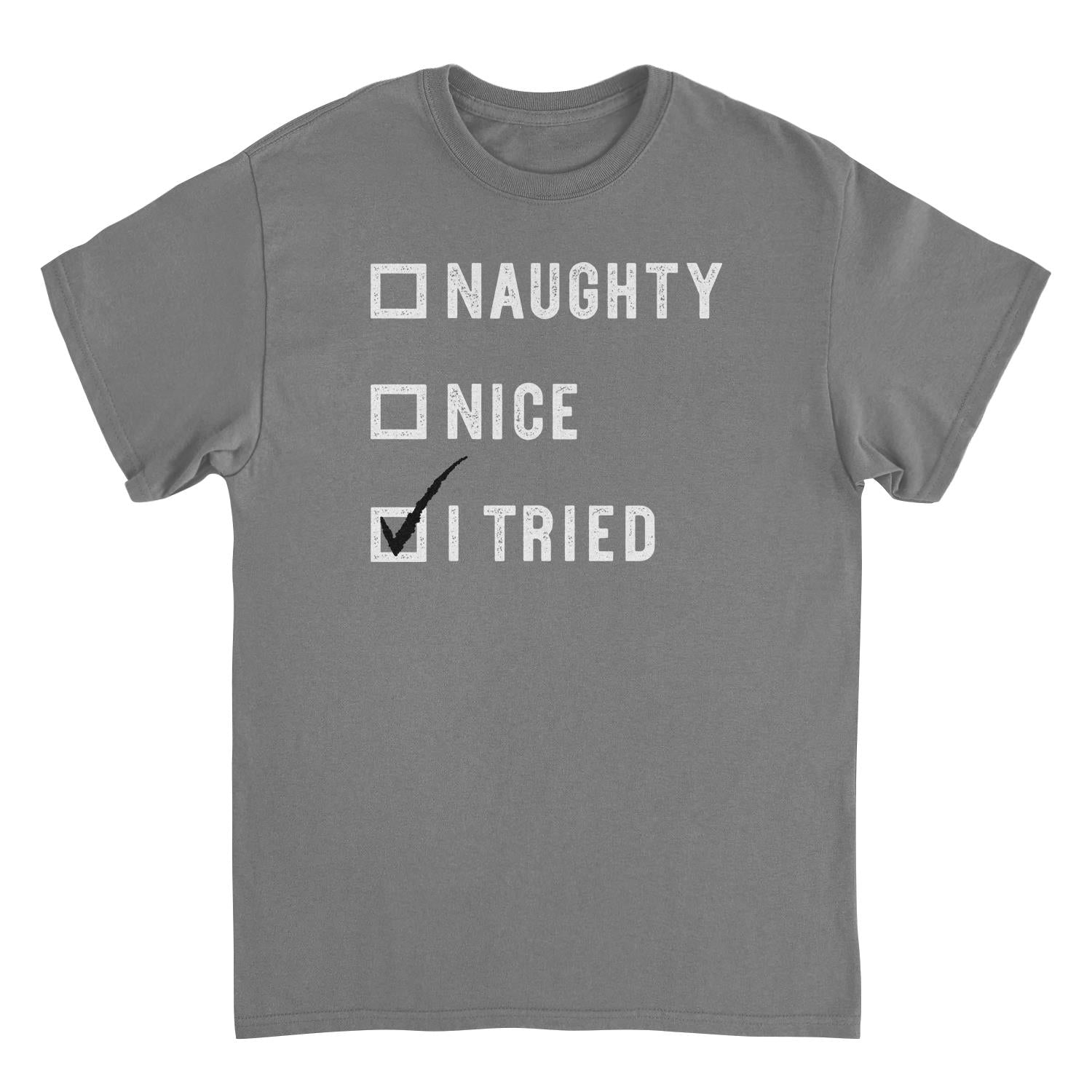 Wholesale Christmas T-Shirt - Naughty Nice I Tried