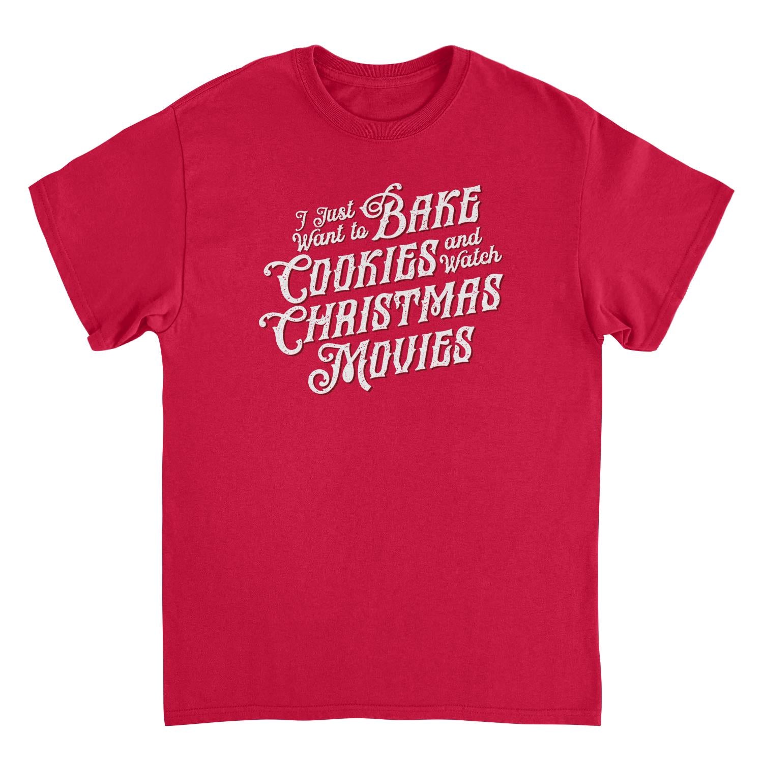 Wholesale Christmas T-Shirt - Bake Cookies and Watch Christmas Movies