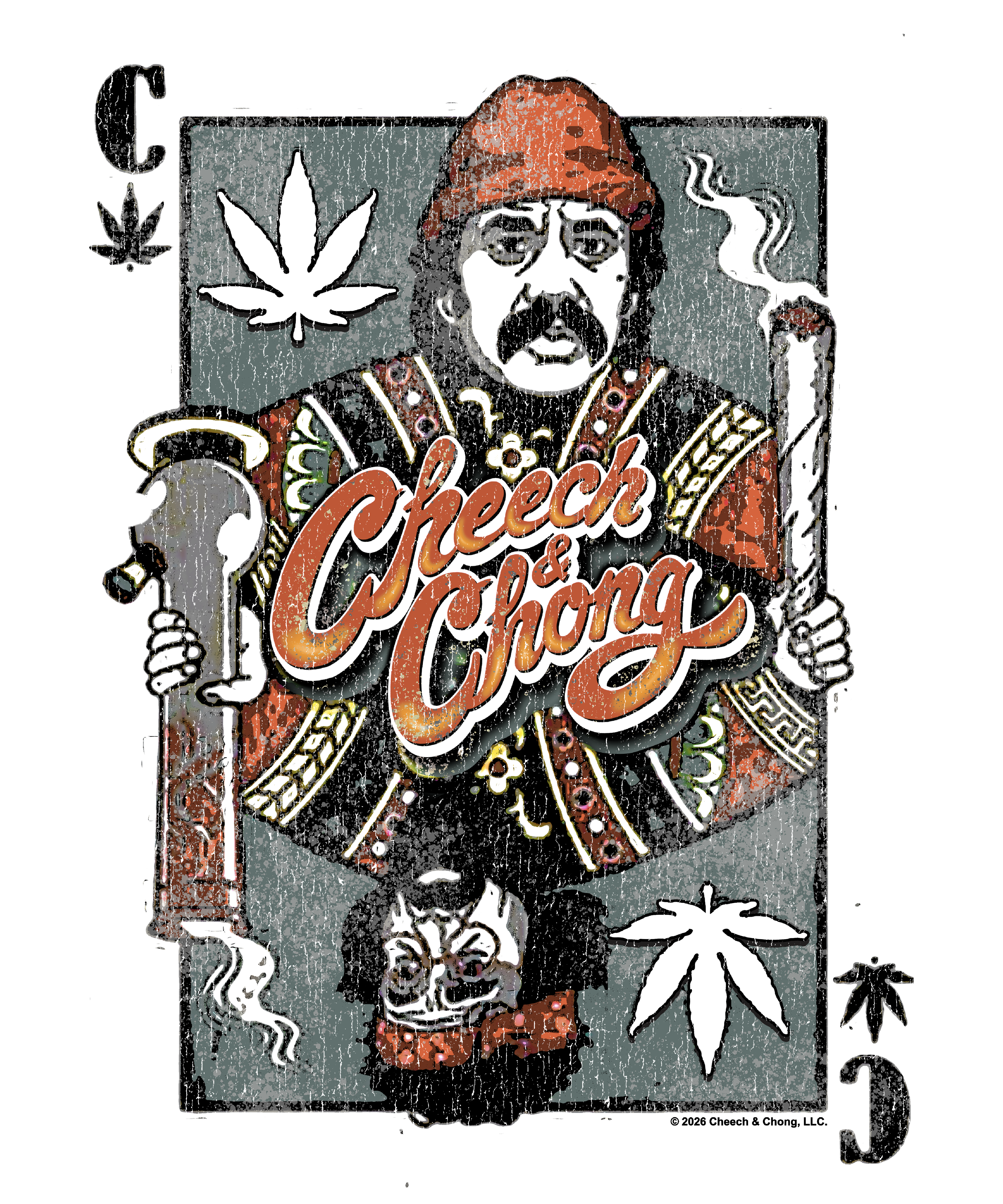 Wholesale Cheech and Chong Playing Card King Character Distressed T-Shirt