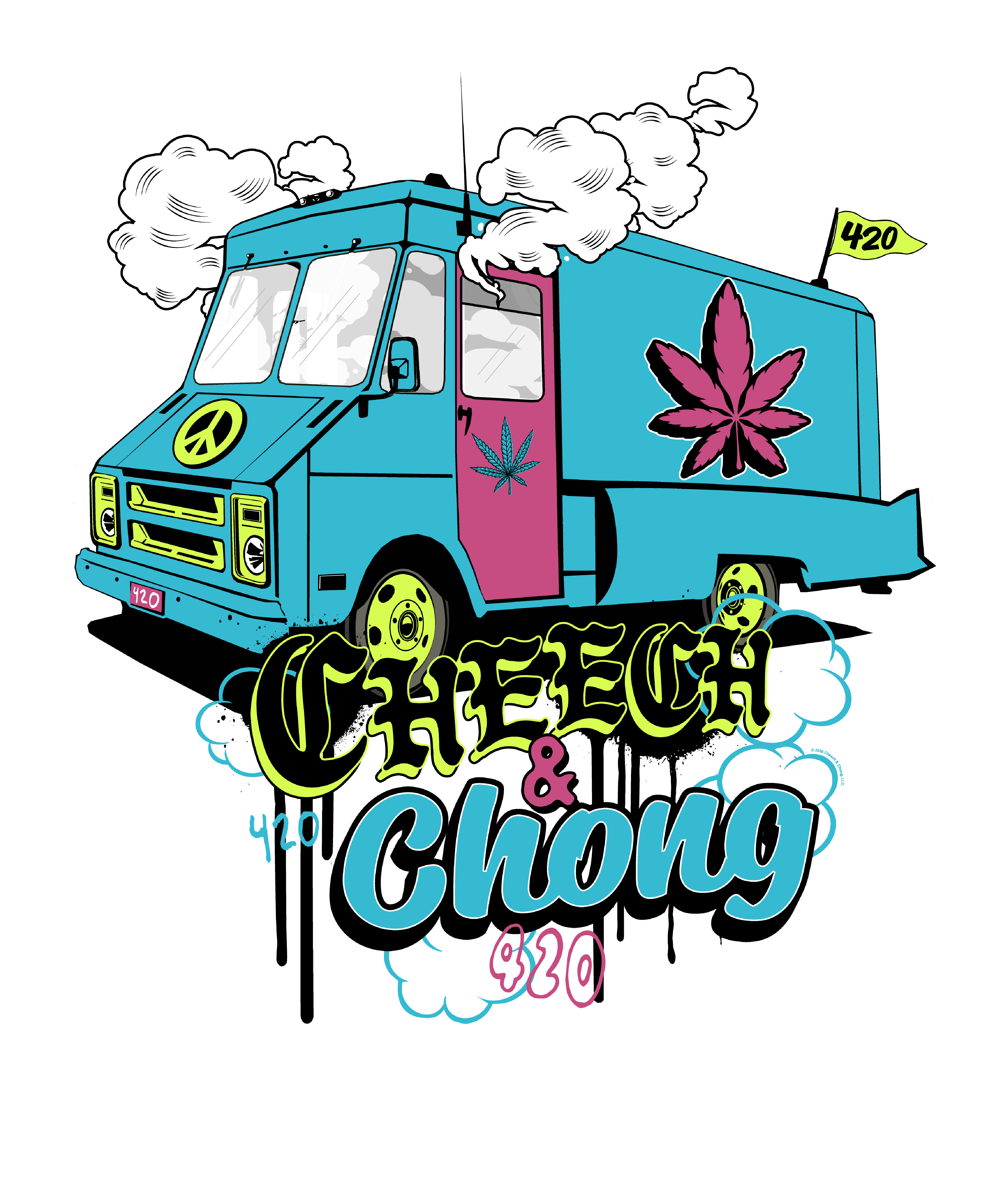 Wholesale Cheech and Chong 420 Truck Leaf T-Shirt
