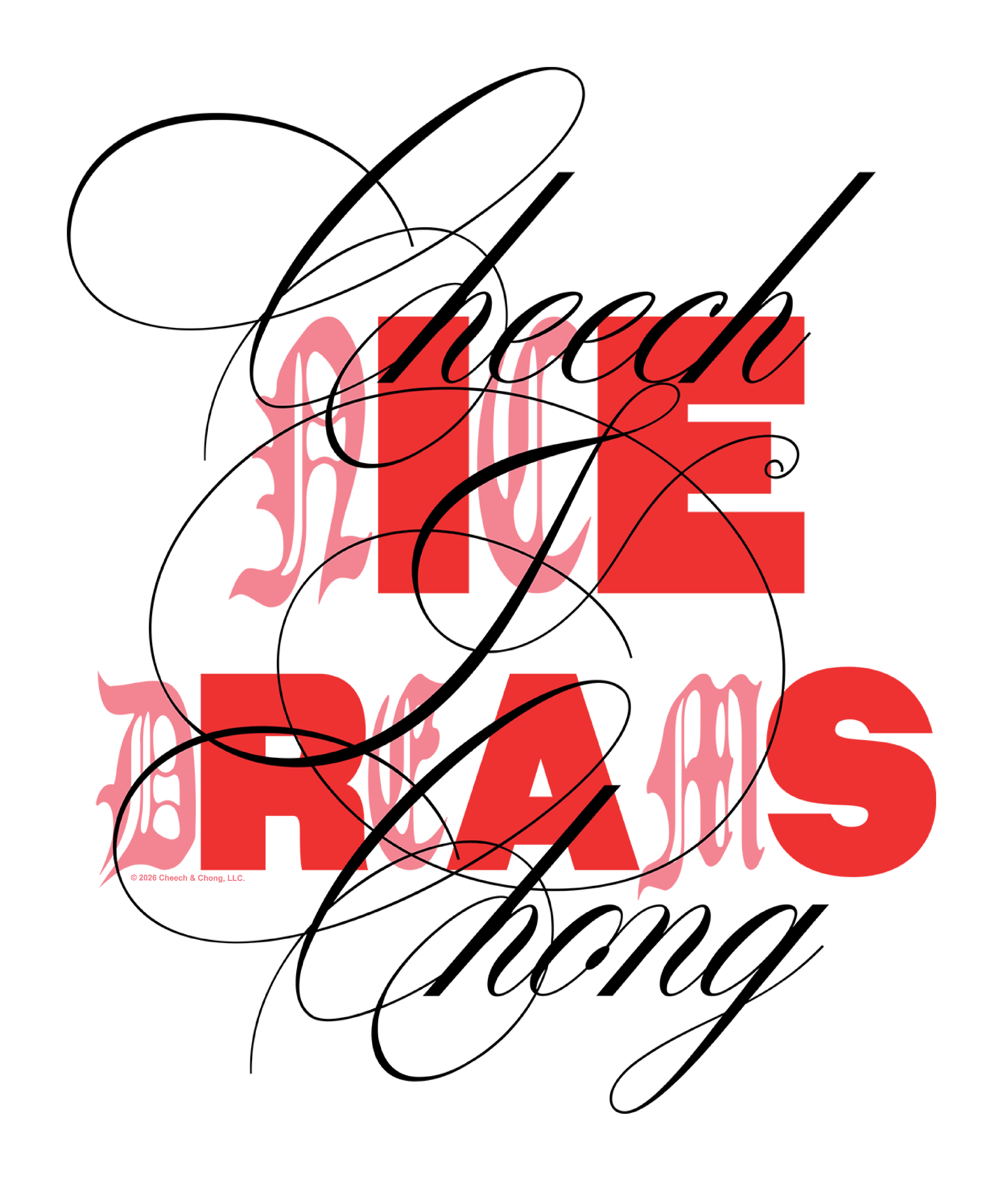 Wholesale Cheech and Chong Nice Dreams Red Typography T-Shirt