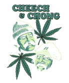 Wholesale Cheech and Chong Duo Portrait Leaf T-Shirt