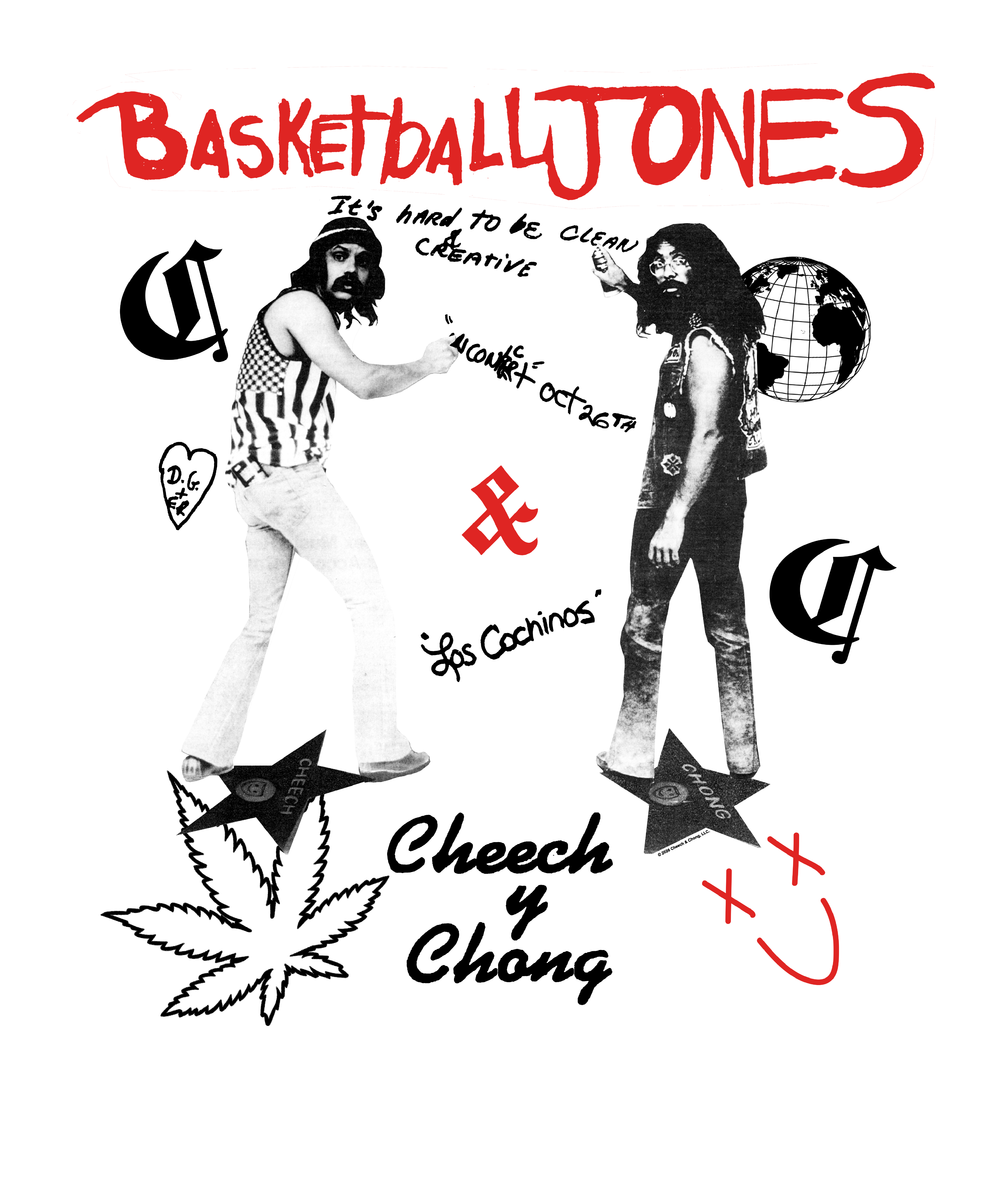 Wholesale Cheech and Chong Basketball Jones Retro T-Shirt