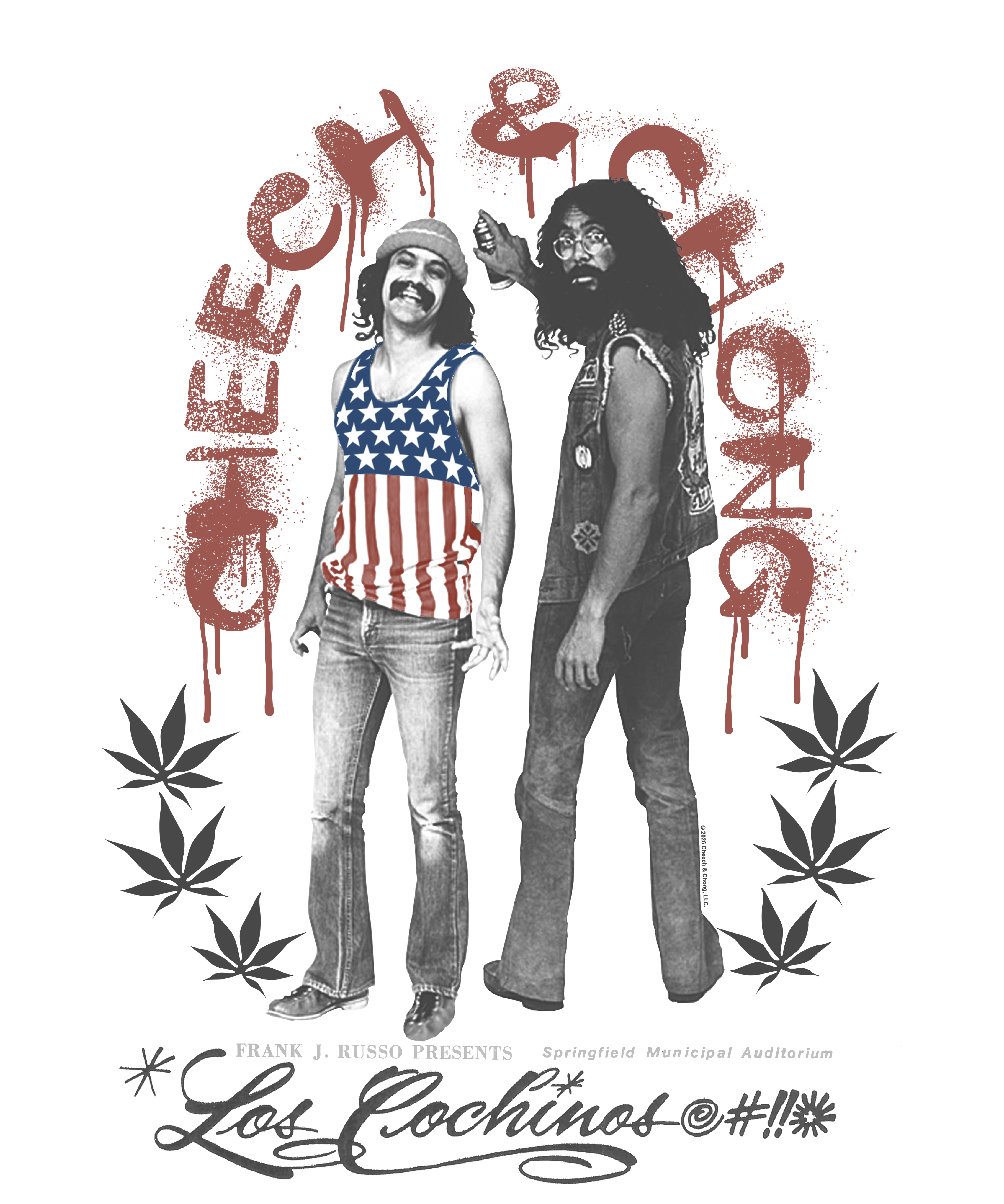 Wholesale Cheech and Chong Los Cochinos Retro Concert Poster T-Shirt