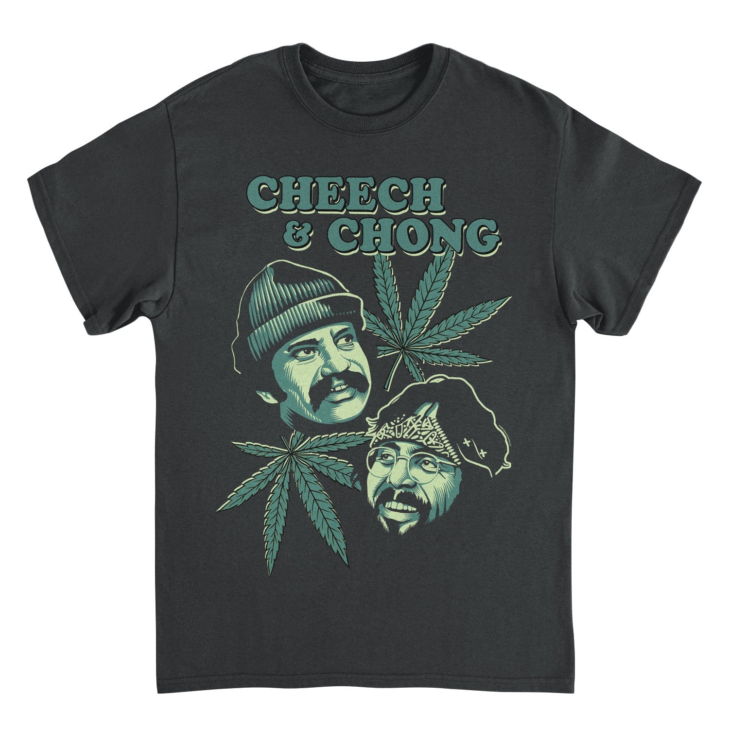 Wholesale Cheech and Chong Duo Portrait Leaf T-Shirt