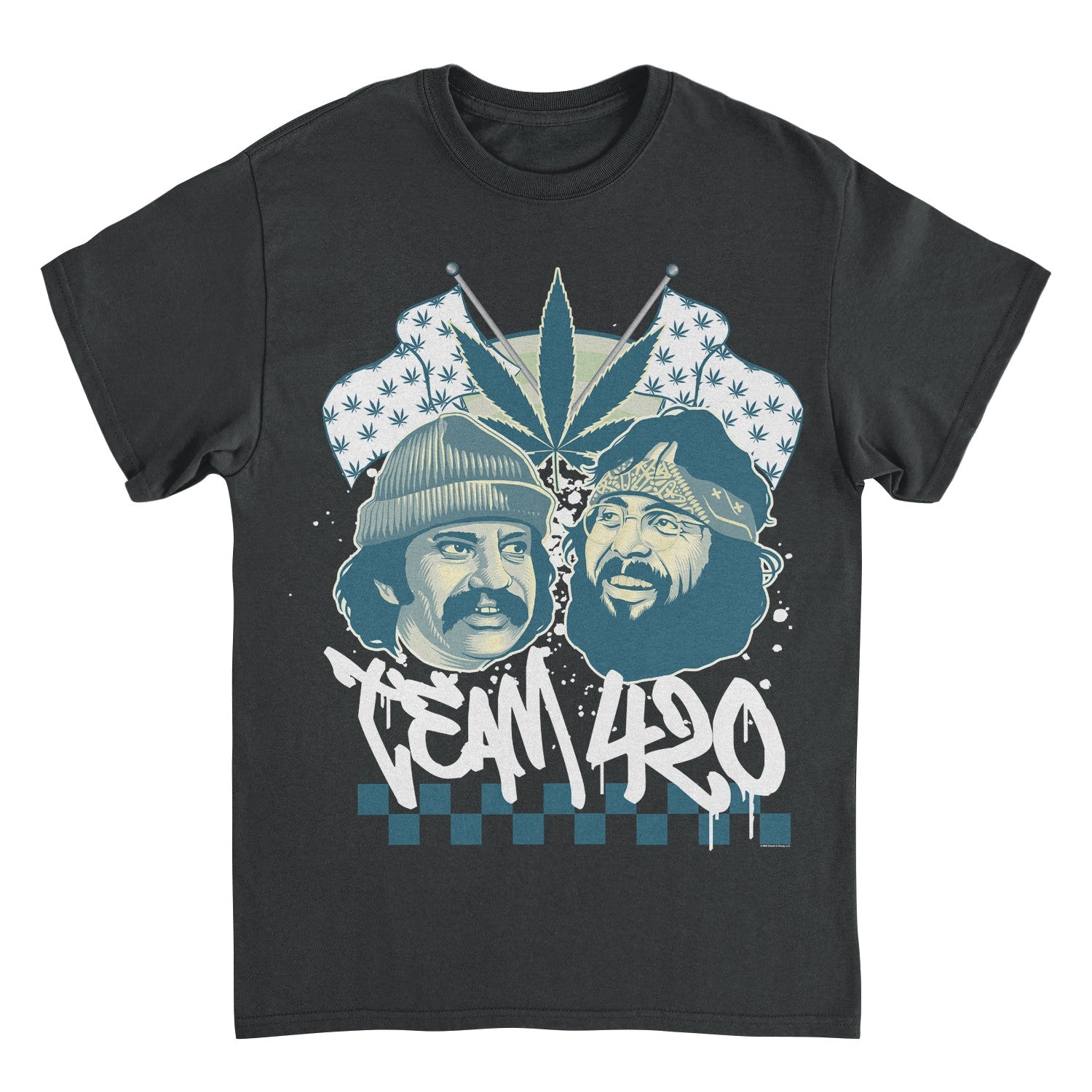 Wholesale Cheech and Chong Team 420 Duo Leaf Flags T-Shirt