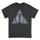 Harry Potter Deathly Hallows Shape White Black T-Shirt