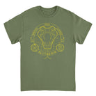 Harry Potter Minimalist Mascot Slytherin Outline Military Green T-Shirt