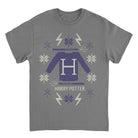Harry Potter Blue Christmas Swetter Pattern Charcoal T-Shirt