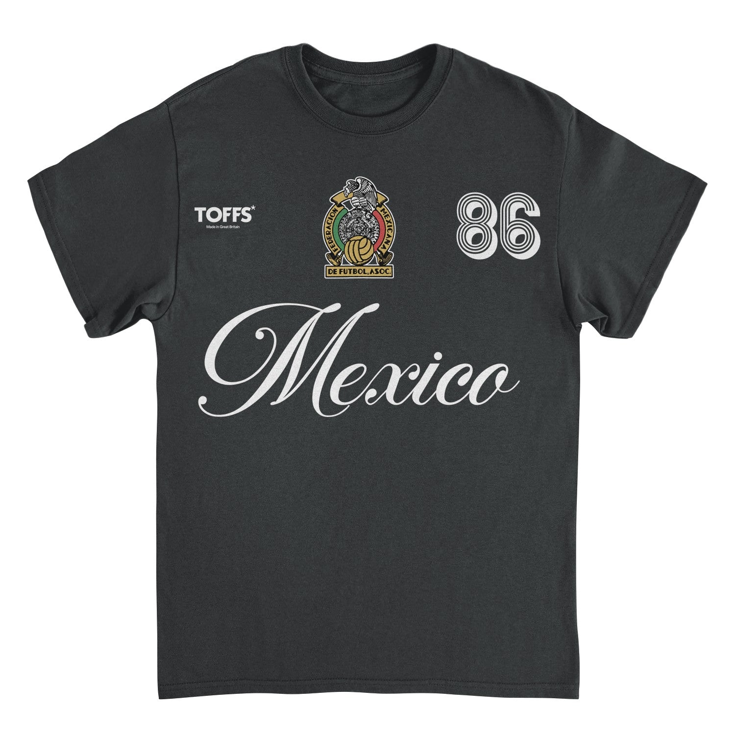 Toffs Retro Soccer Futbol Mexico Black T-Shirt