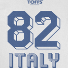 Toffs Retro Soccer Futbol Blue Italy White T-Shirt