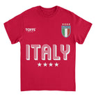 Toffs Retro Soccer Futbol Italia Red T-Shirt
